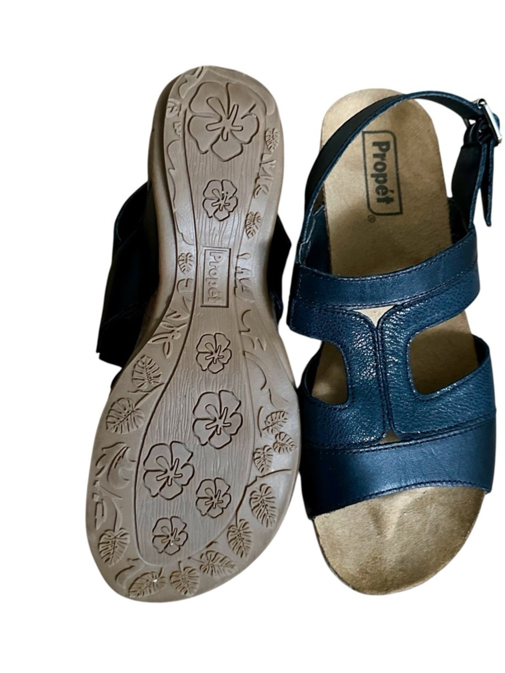 Propet Black Leather Comfort Strap Sandals - Picture 5 of 5